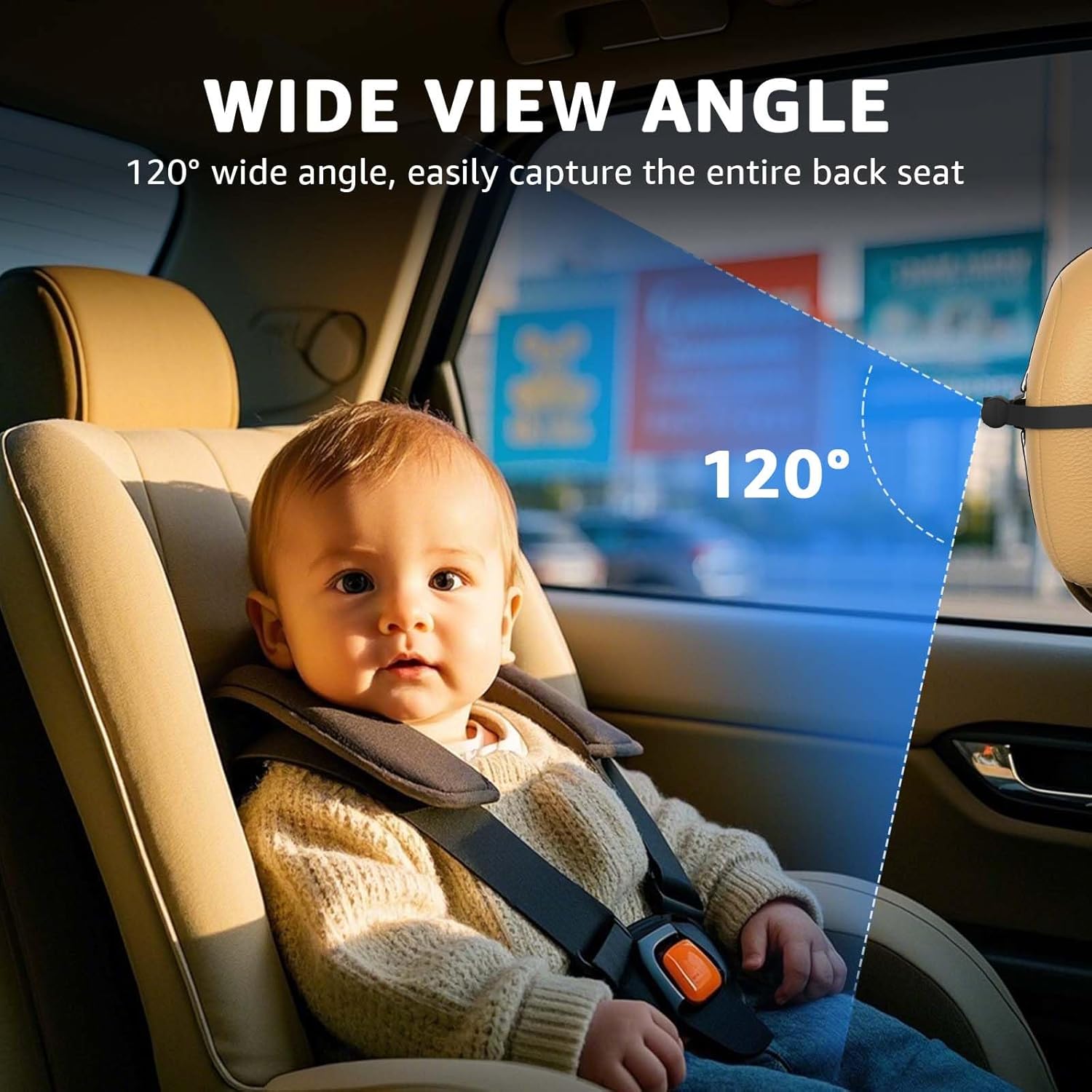 GROWNSY Baby Car Camera, HD Display Baby Car Mirror with Night Vision Feature, 4.3 inch Baby Car