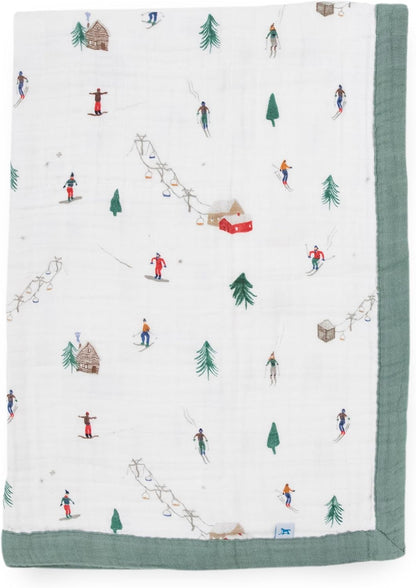 Little Unicorn Newborn Receiving Quilt | Ultra- Soft, Multi-Layered Muslin Fabric | Gift for