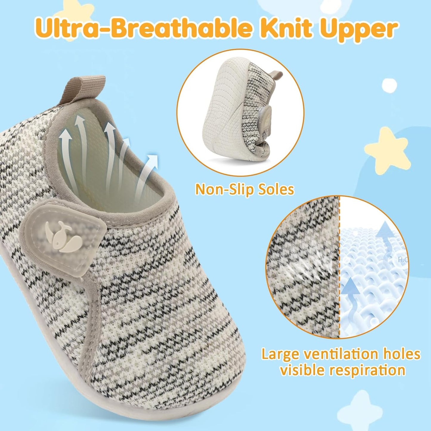 FEETCITY Toddler Walking Shoes Slip On Toddler Shoes Boys Girls Kids Sports Sneakers Casual School