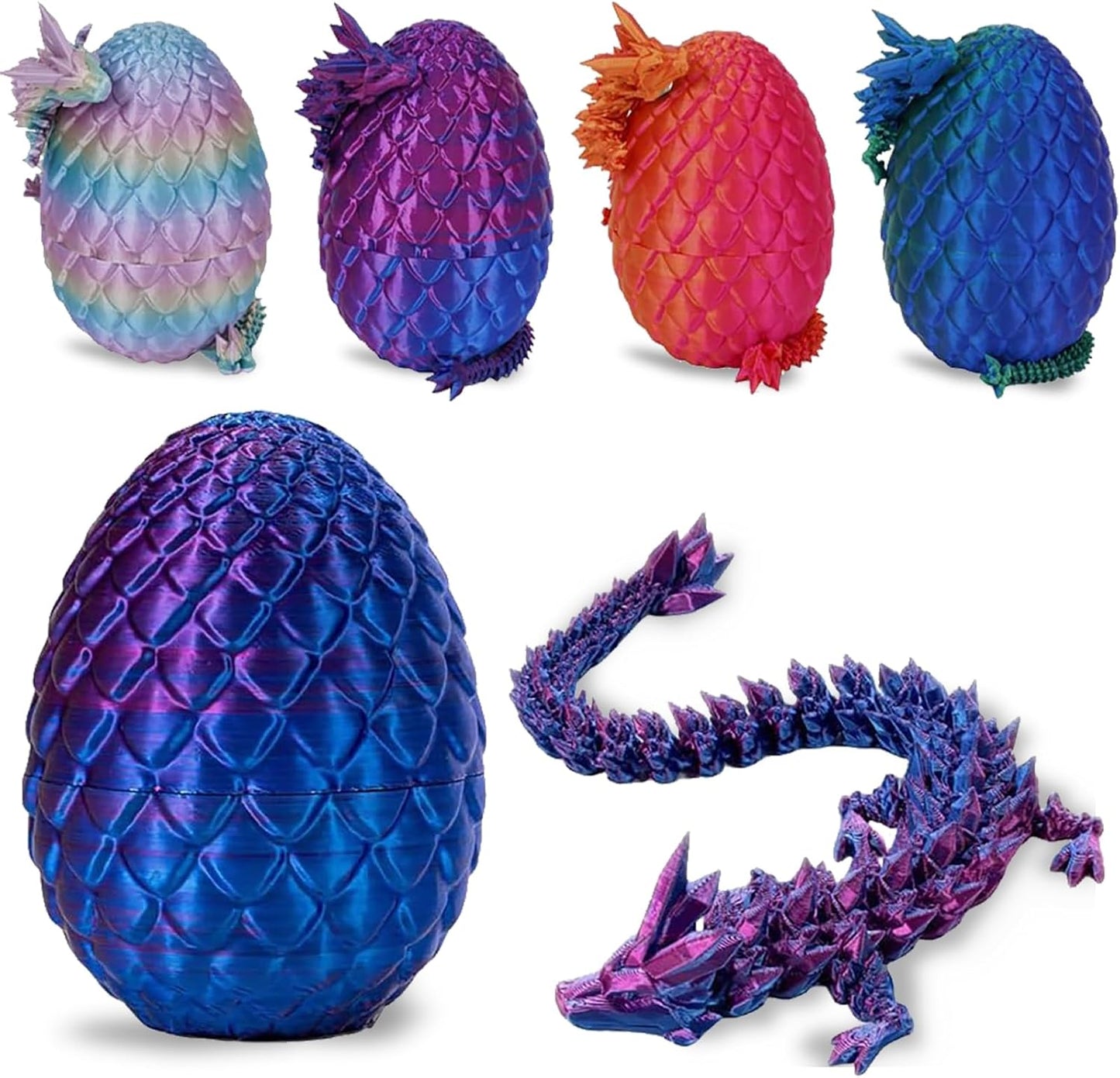 Easter Eggs Gifts for Kids, 3D Printed Dragon in Egg Easter Basket Stuffers Easter Toys for Kids