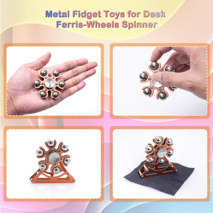 Desk-Fidget-Toys for Ferris-Wheels-Spinner: Metal Kinetic-Spinner 4mins, Cool-Gadgets for Kid