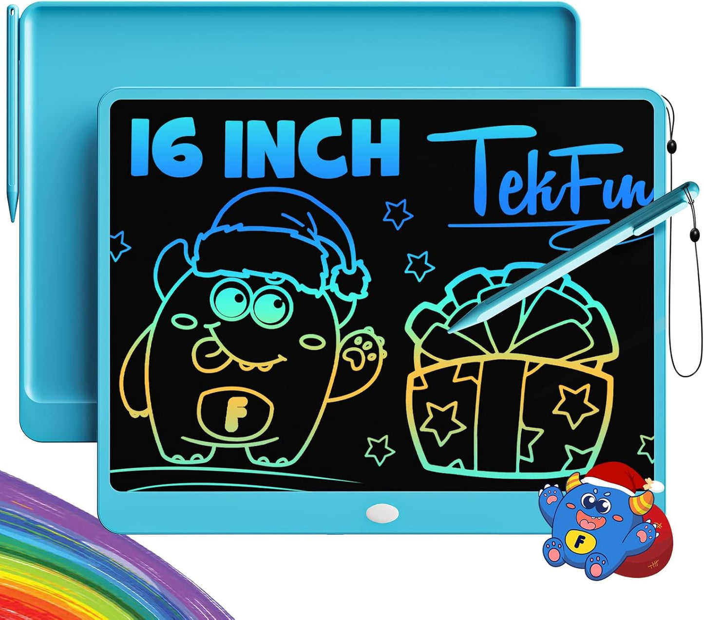 TEKFUN LCD Writing Tablet Doodle Board, 16 Inch Colorful Drawing Tablet Writing Pad, Toddler Toys