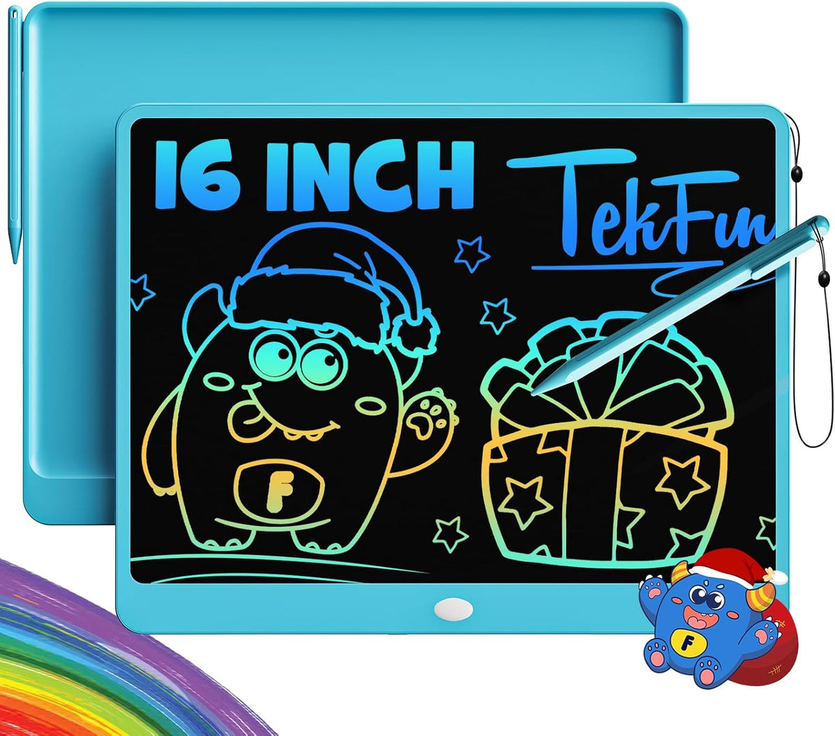 TEKFUN LCD Writing Tablet Doodle Board, 16 Inch Colorful Drawing Tablet Writing Pad, Toddler Toys