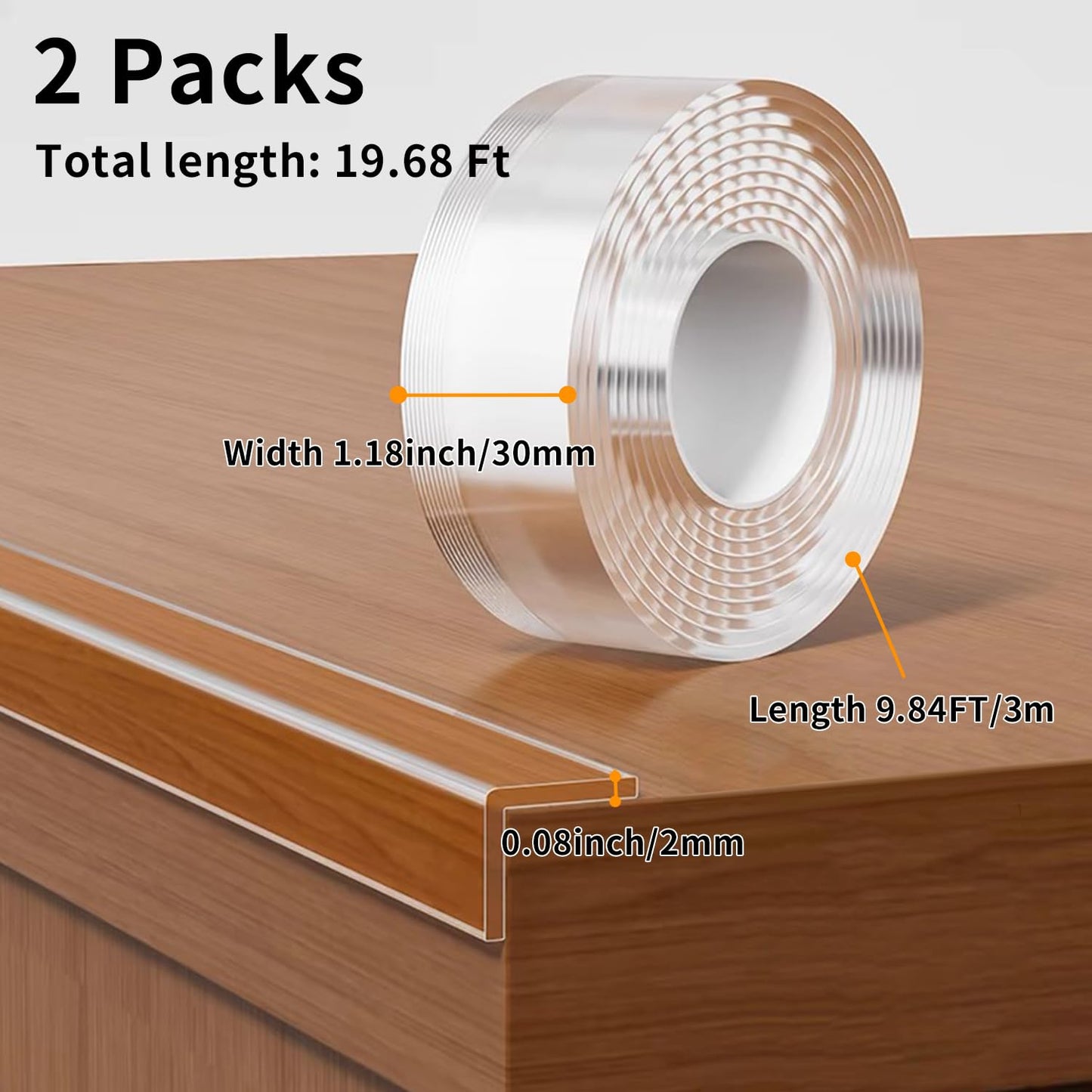 2Pack Baby Proofing Edge Protector for Baby,Clear Edge Protector Strip Sharp Edge Wrap Cover