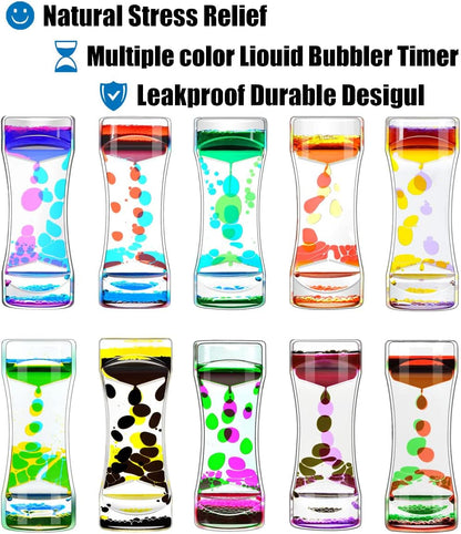 Liquid Motion Bubbler Timer Pack of 10 Great Desktop Colorful Hourglass Liquid Bubbler Small