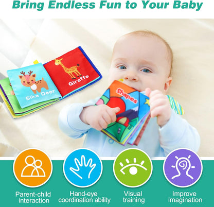 Baby Bath Books, Fabric Soft Baby Cloth Books, Early Education Toys, Waterproof Babies Book for