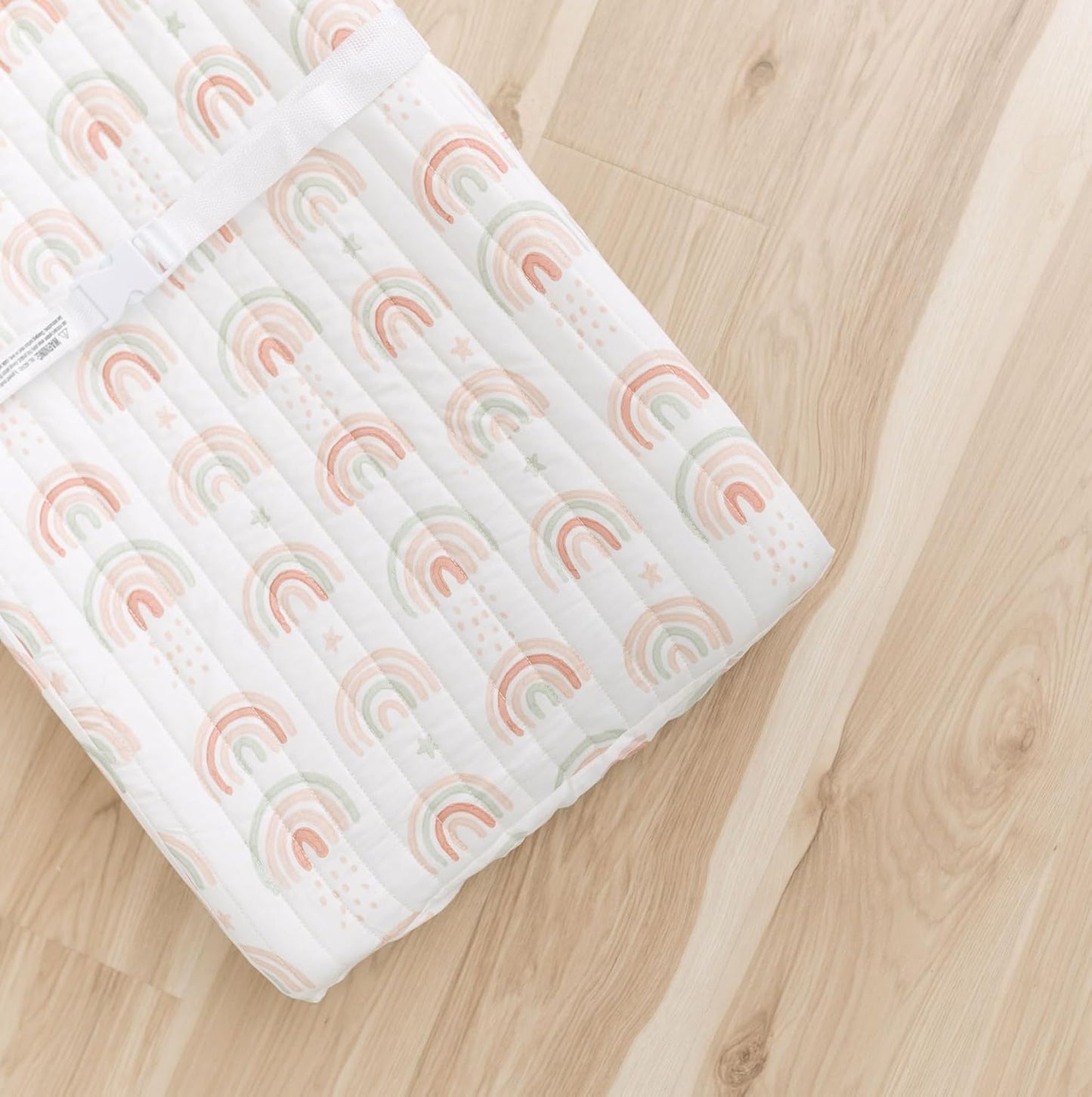 Crane Baby Quilted Changing Pad Cover, 100% Cotton Sateen, 16 X 32, Secure Elastic Fit, Machine