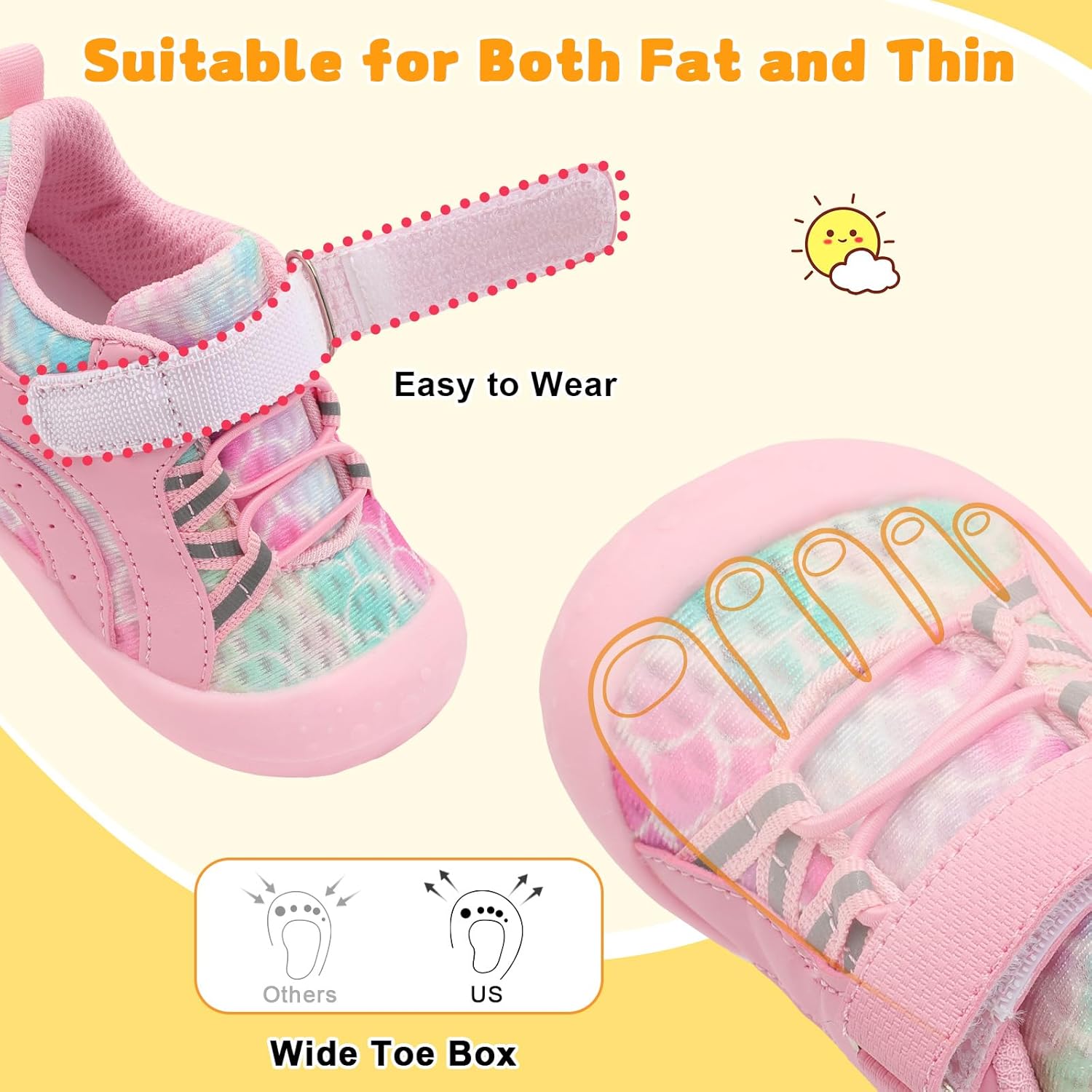 FEETCITY Wide Baby Shoes Boys Girls Baby Barefoot Shoes Breathable Infant Walking Shoe Crib Sock
