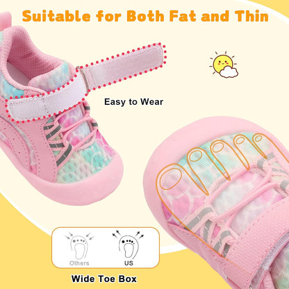 FEETCITY Wide Baby Shoes Boys Girls Baby Barefoot Shoes Breathable Infant Walking Shoe Crib Sock
