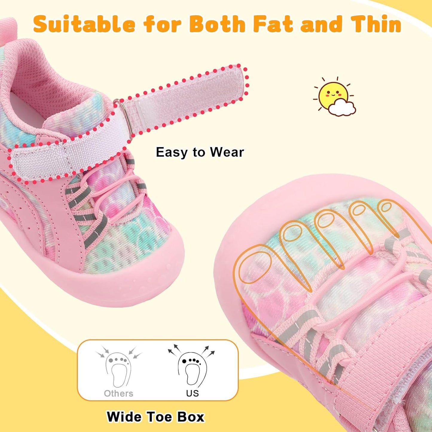 FEETCITY Wide Baby Shoes Boys Girls Baby Barefoot Shoes Breathable Infant Walking Shoe Crib Sock