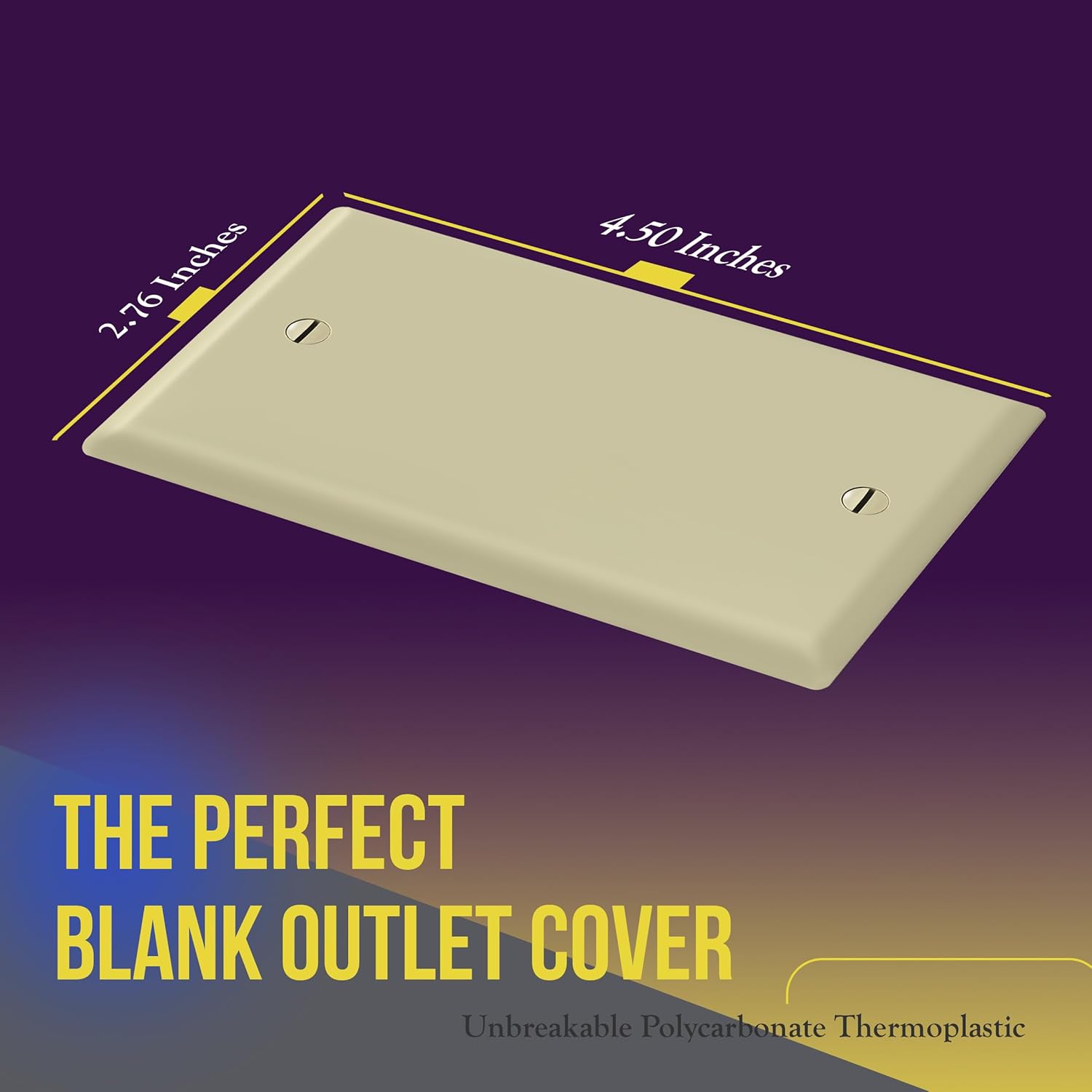 ENERLITES Blank Device Wall Plate, Gloss Finish, Standard Size 1-Gang 4.50" x 2.76", Polycarbonate