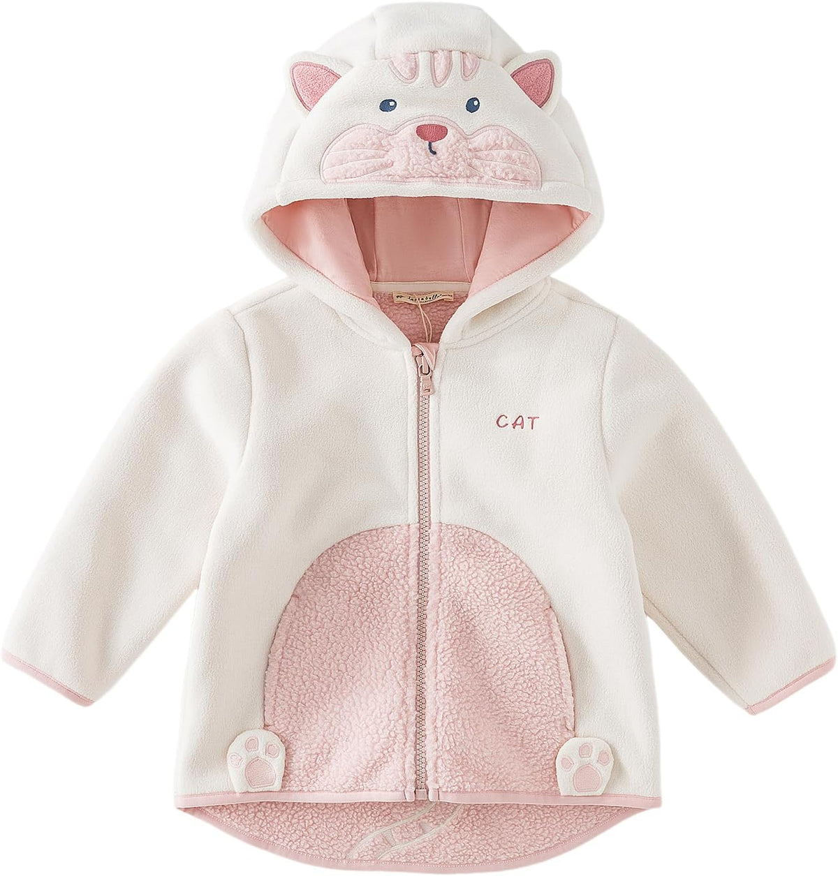 DAVE&BELLA Toddler Fleece Jacket, Baby Boys Girls Animal-shaped Hooded Zipper Long Sleeve Warm