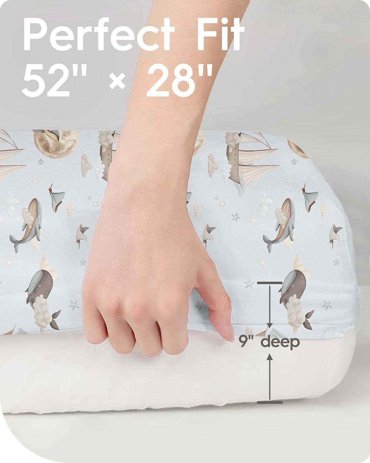 Premium Fitted Baby Boy Crib Sheets for Standard Crib Mattress - Ultra-Soft Jersey Knit Crib