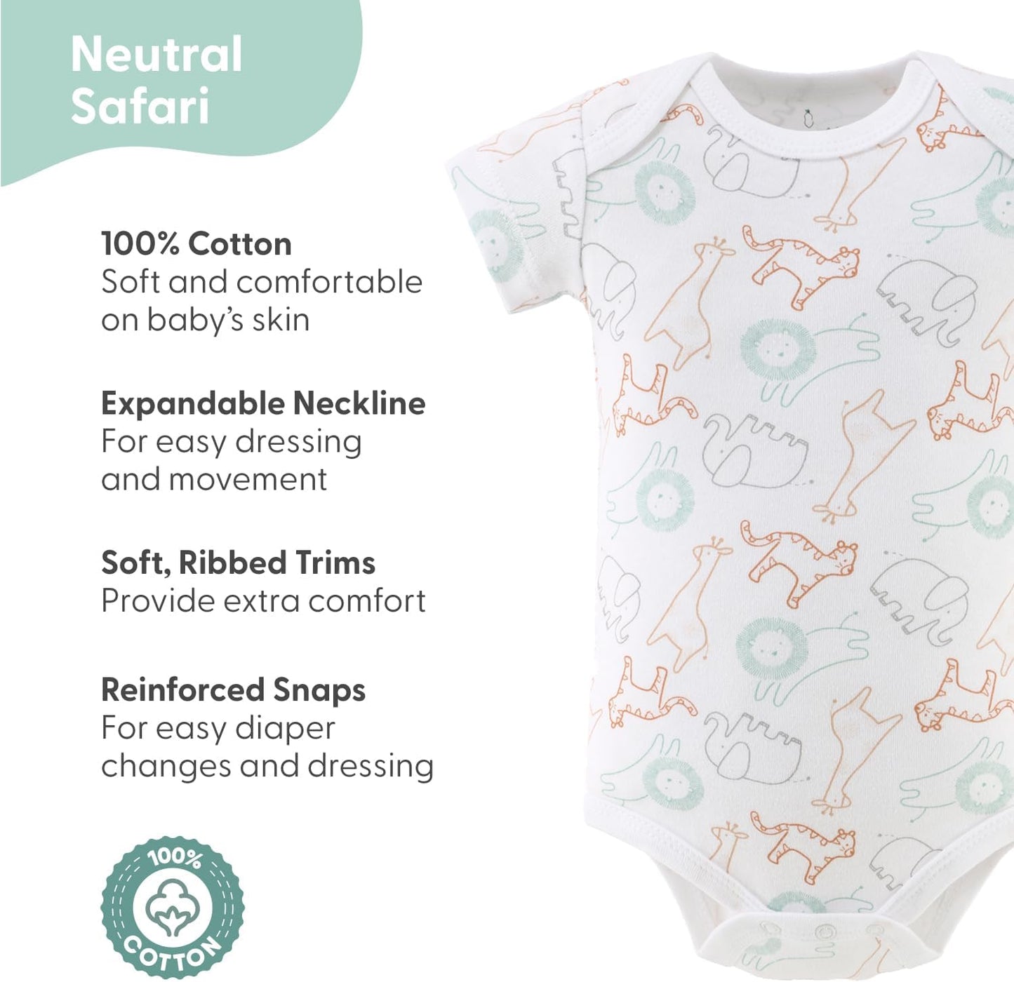 The Peanutshell Baby Bodysuits for Boys or Girls, Gender Neutral Baby Clothes, Newborn to 24m Baby