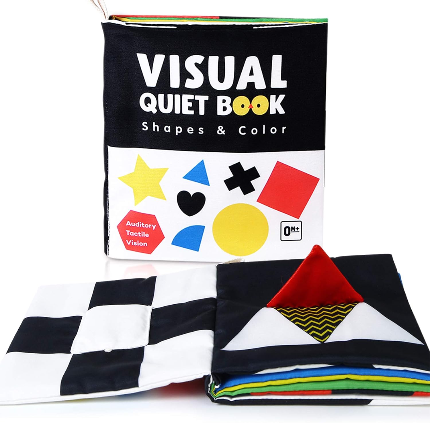 beiens High Contrast Black and White Baby Book - Touch and Feel Crinkle Sensory Toy - Visual
