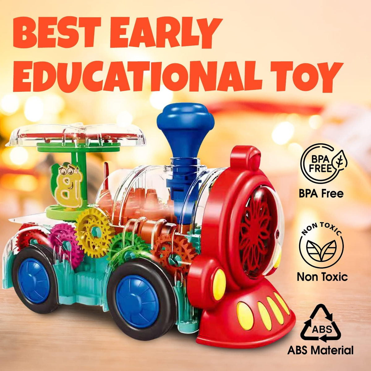 Transparent Sensory Train Toy - Fun and Interactive Toy for Kids - Music Train with LED Light up