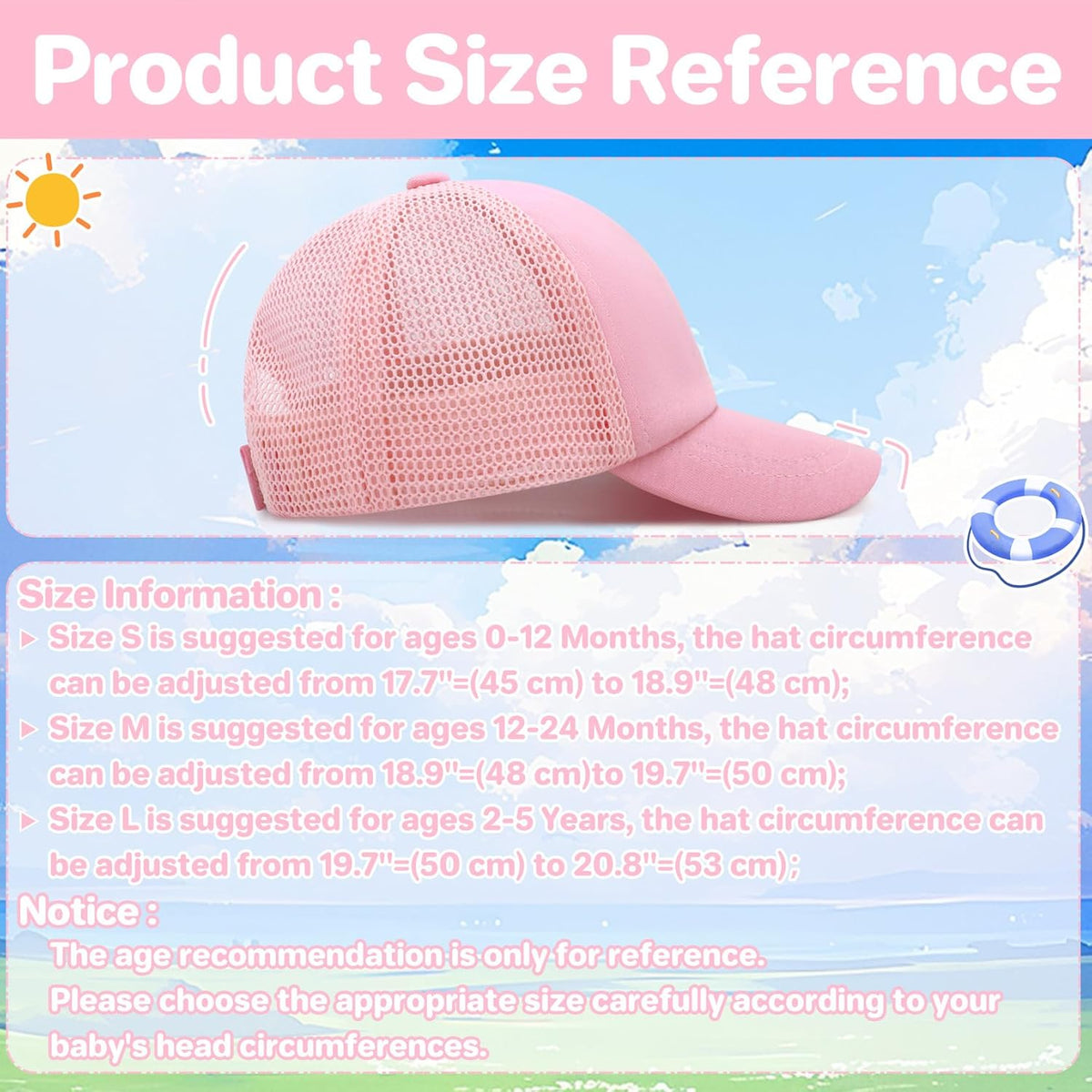 qikqik Baby Baseball Cap Toddler Baseball Hat with Mesh Infant Sun Hat UPF 50+ Baby Ball Cap