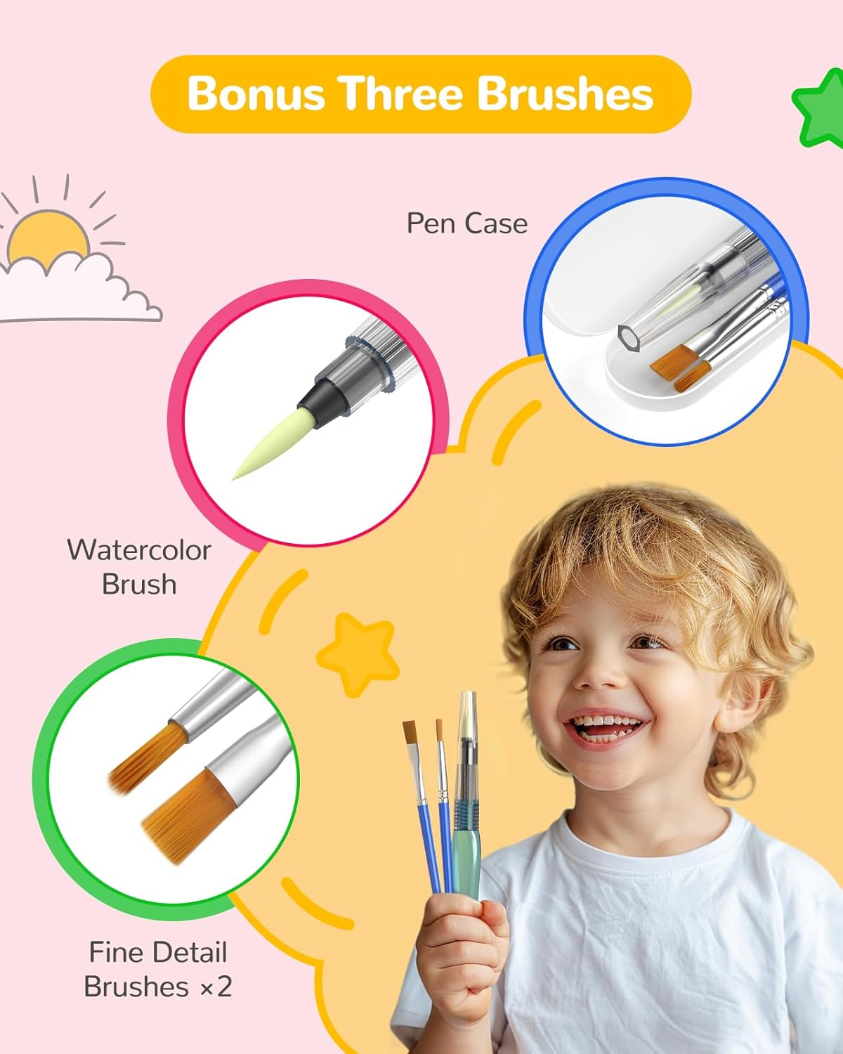 TECJOE Paint with Water Coloring Books for Toddlers, A to Z 26 Pages Animal Watercolor Paint Set