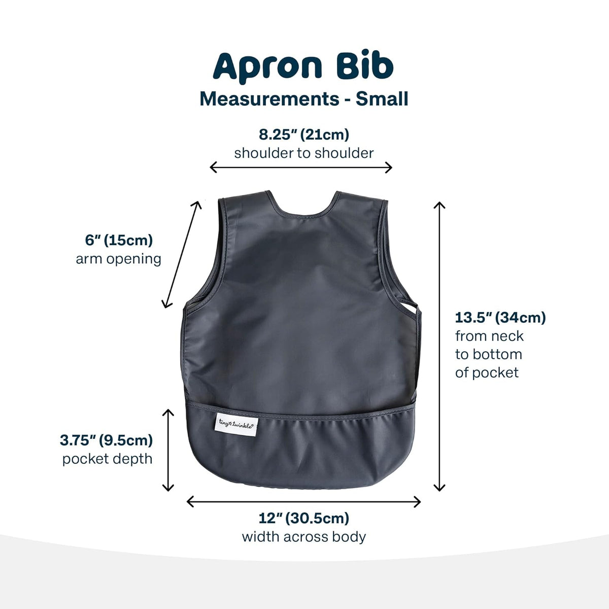 Tiny Twinkle Mess Proof Apron Bibs - 2 Pack Waterproof & Lightweight Baby Bibs for Led Weaning |