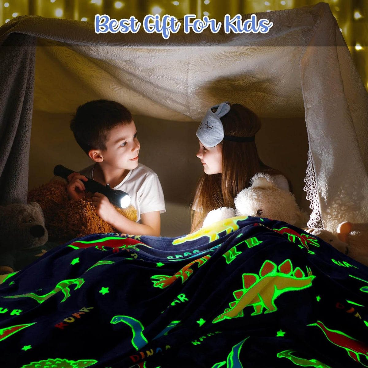 Dinosaur Gifts Toys for Boys Girls - Glow in The Dark Dino Blanket Best Christmas Birthday