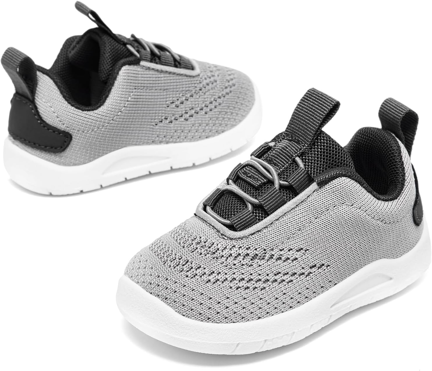 MORENDL Toddler Slip On Sneakers Baby Walking Shoes Non-Slip Breathable Unisex Pink Mesh Lace-Up