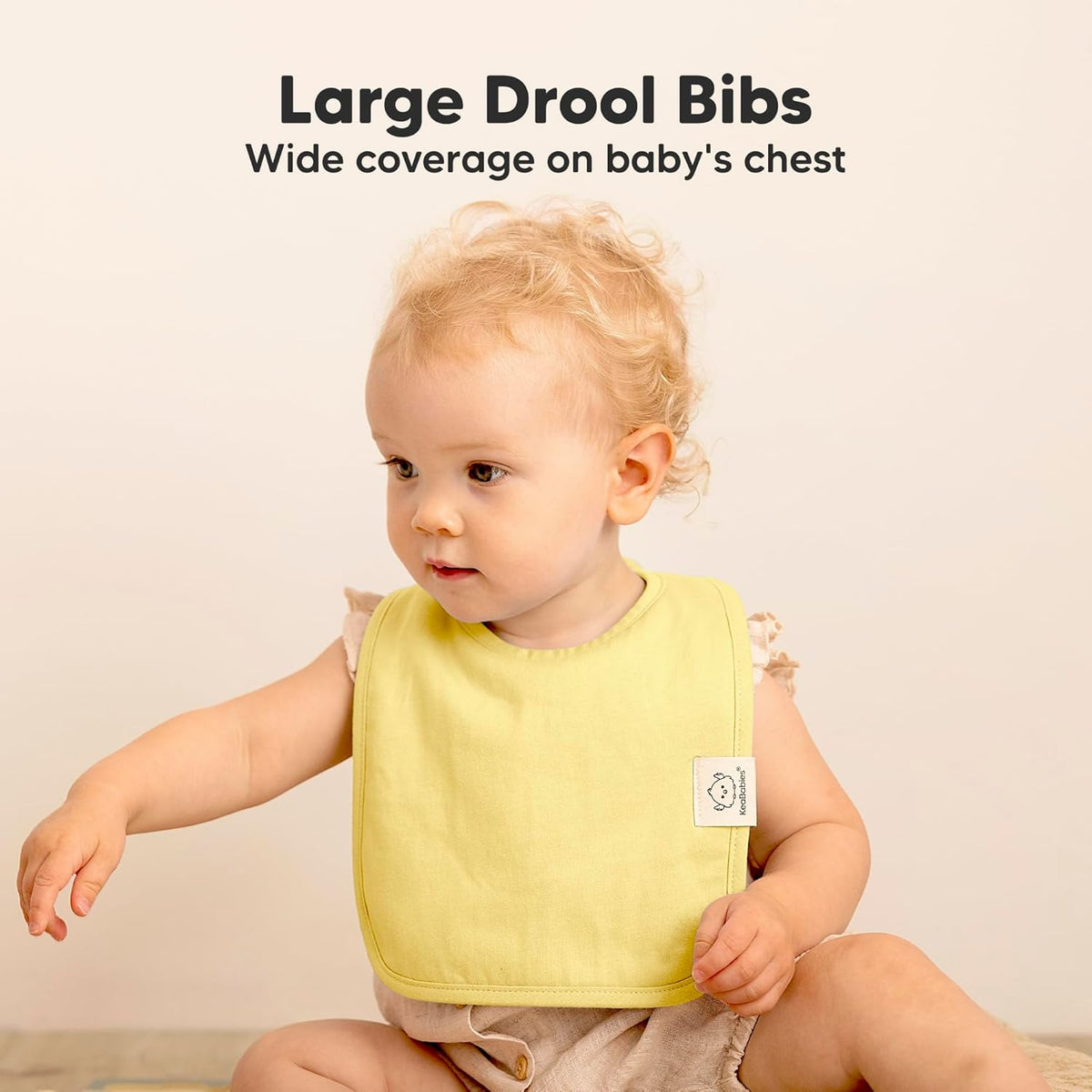KeaBabies 8-Pack Organic Baby Bibs for Boys, Girls - Super Absorbent Cotton Drool Bibs for Baby