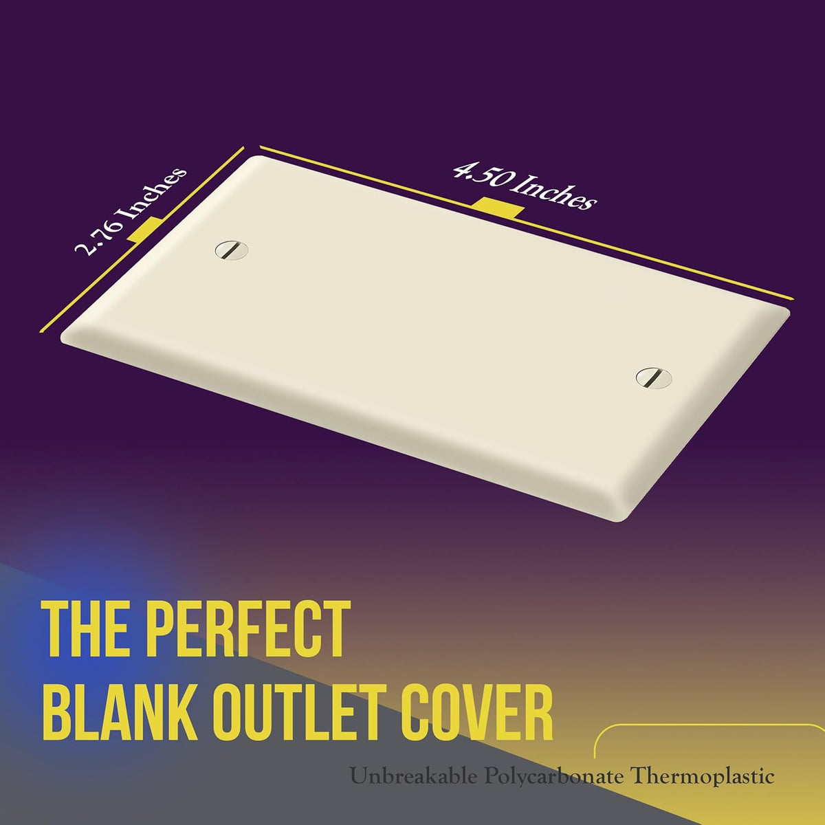 ENERLITES Blank Device Wall Plate, Gloss Finish, Standard Size 1-Gang 4.50" x 2.76", Polycarbonate