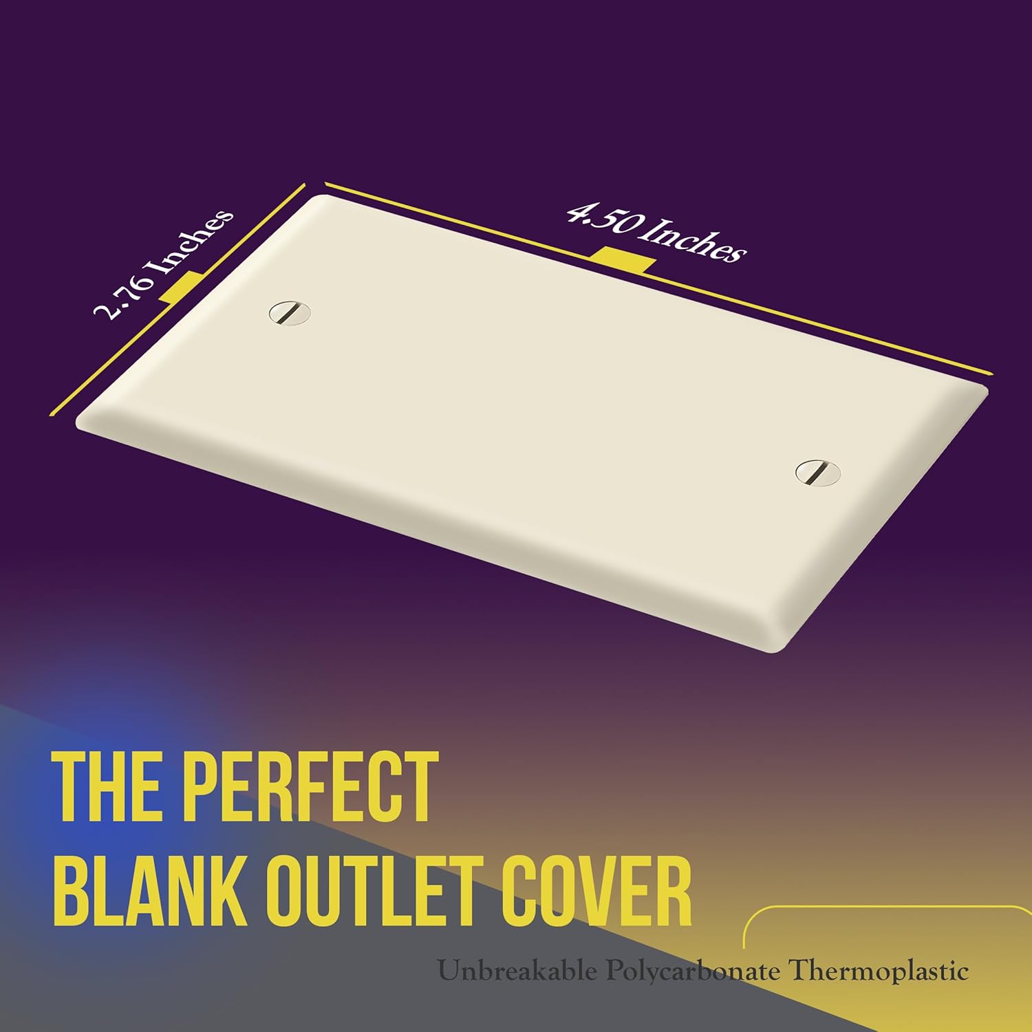 ENERLITES Blank Device Wall Plate, Gloss Finish, Standard Size 1-Gang 4.50" x 2.76", Polycarbonate