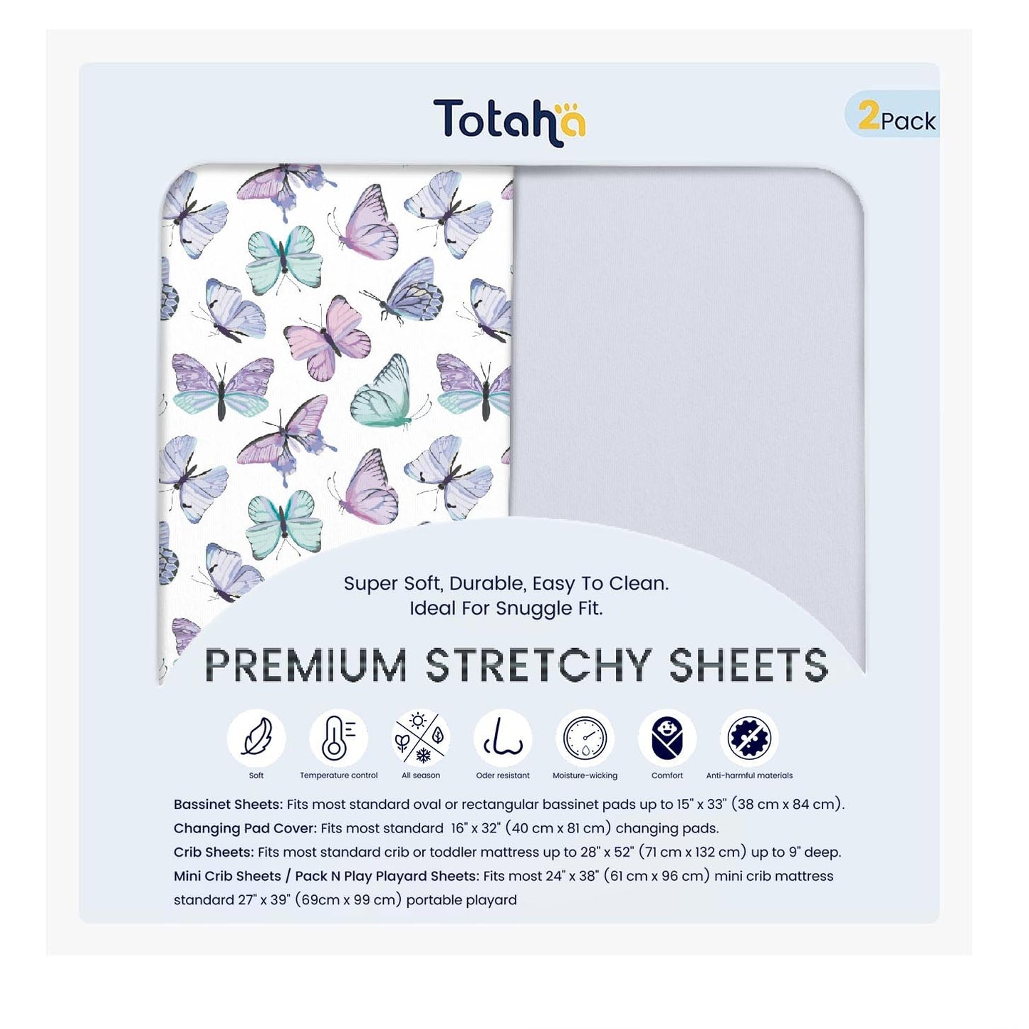 TotAha Premium Stretchy Changing Pad Cover, Buttery Soft Diaper Changing Pad Covers for Girls Boys