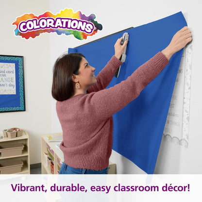 Colorations Arts and Crafts Paper Roll - 36" x 1000', Royal Blue, Dual Surface, Markers, Finger