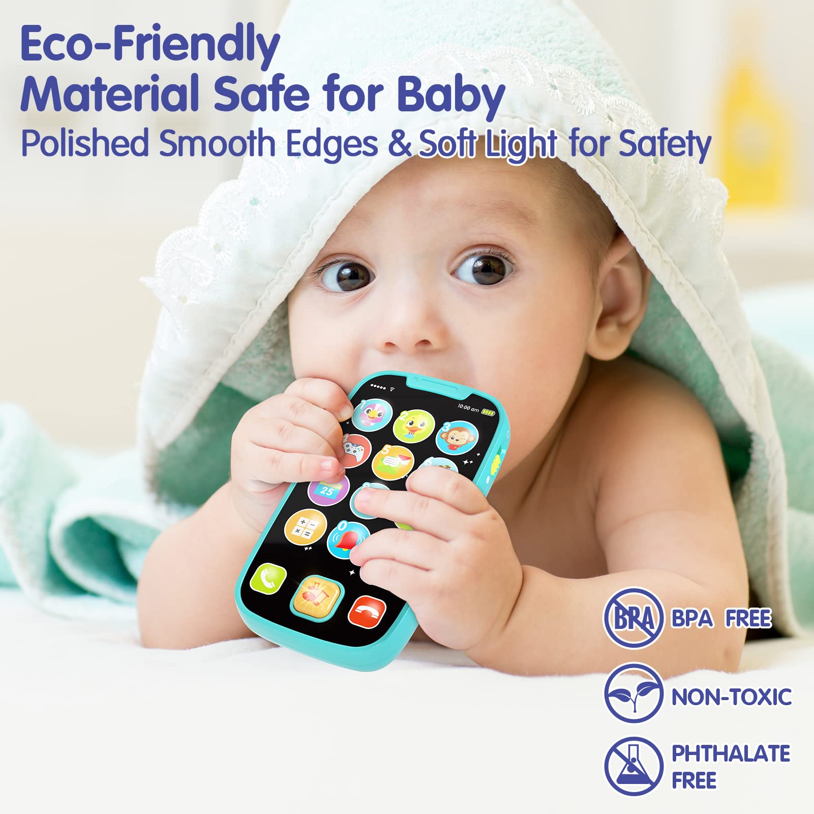 Toys for 1 Year Old Boy, 15 Functions Phone Baby Toys 6-12 Months, Baby Cell Phone 12-18 Months