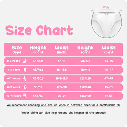 Donella Girls' Soft Cotton Underwear - Kids Bikini Brief Panties for Girls and Toddlers 5-Pack