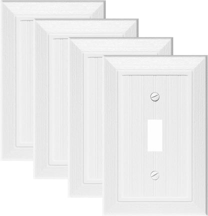 Modern Decorative Wall Plate Switch Plate Outlet Cover, Vintage Retro Wood Grain Design(Single