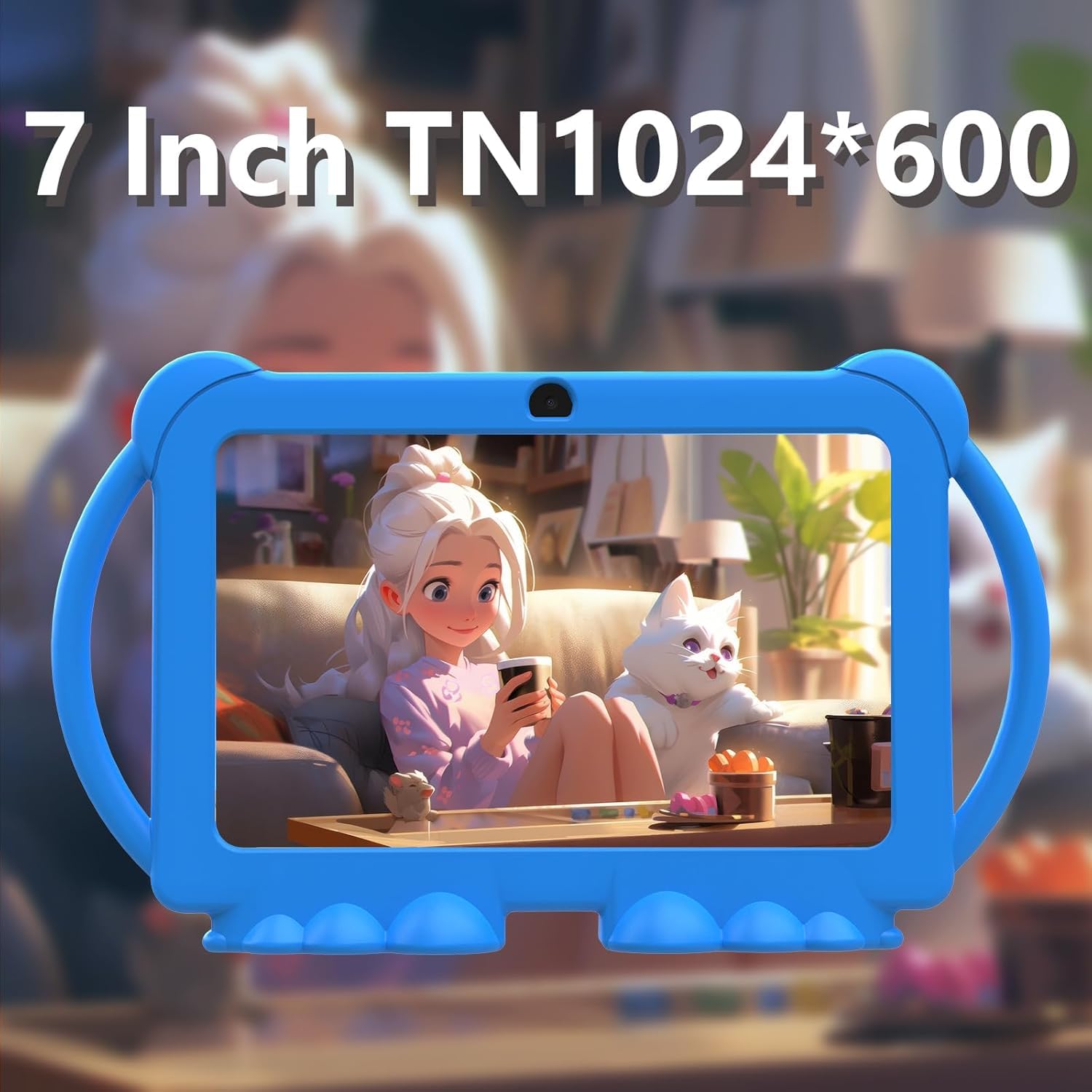 PEICHENG Kids Tablet 7 inch Android 12.0 for Toddler, 4GB RAM 32GB ROM Bluetooth IPS Screen