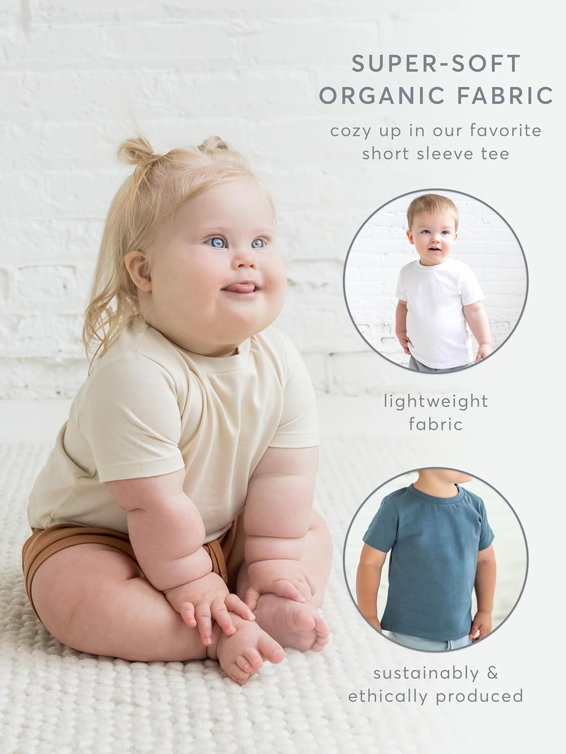 Colored Organics - Organic Cotton Toddler Short Sleeve Shirts - Baby Toddler and Kids Tops - Girls