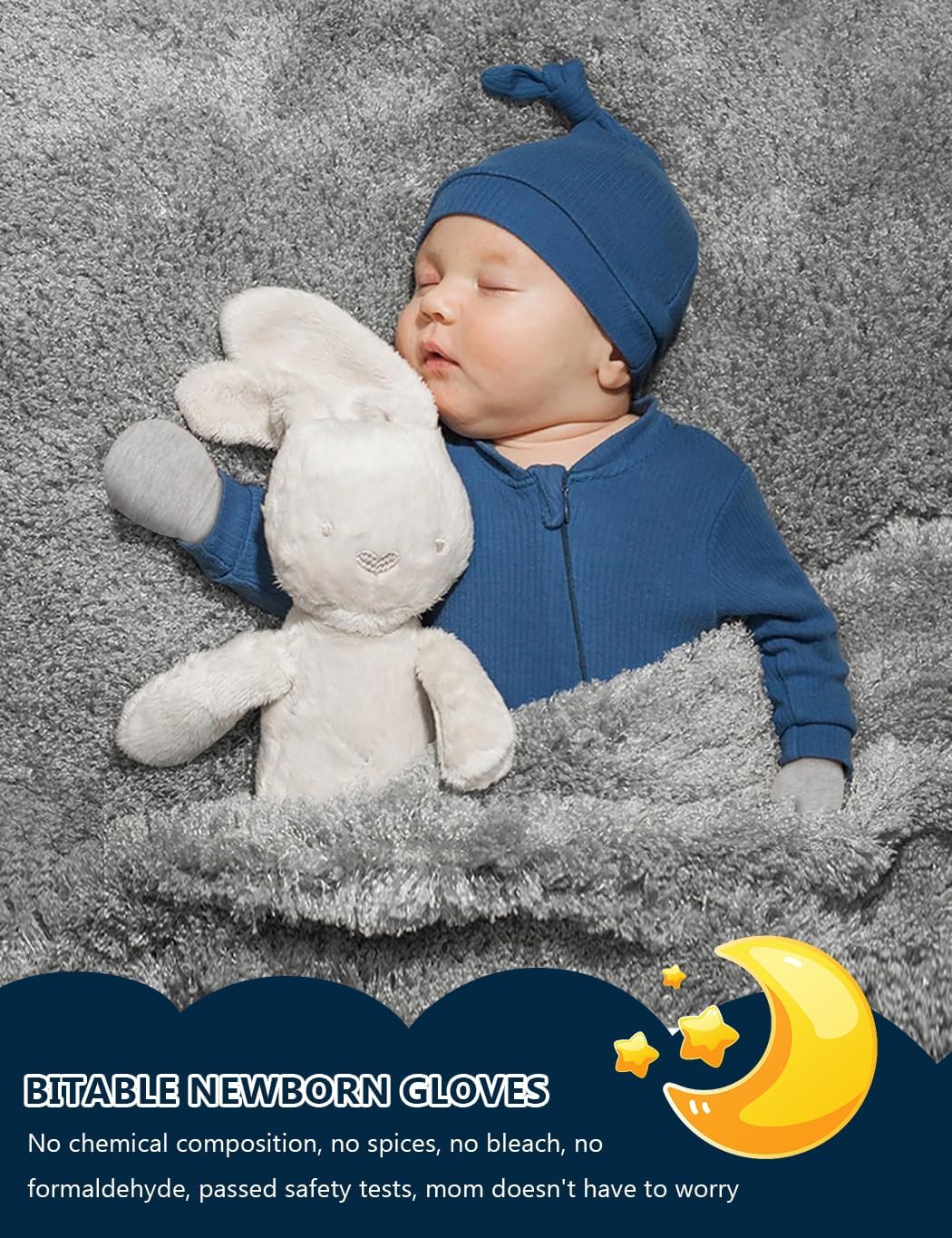Cute Baby Mittens Newborn, No Scratch Baby Boy Mittens, Baby Girl Hat Gloves for Toddlers, Infant