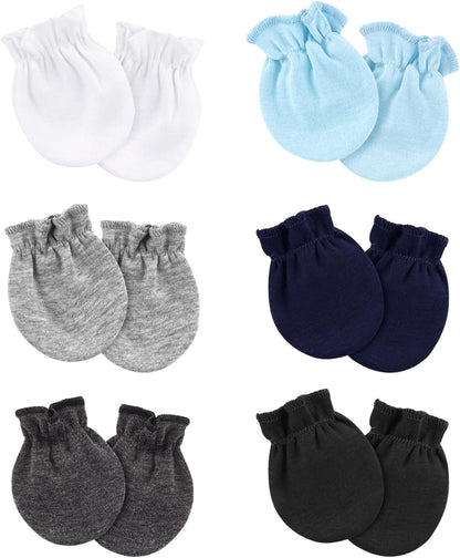 Newborn Baby Mittens No Scratch Cotton Elastic Wrist Gloves Infant Toddler Mittens for Baby Boy