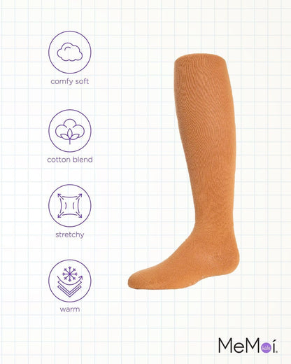MeMoi Soft Pima Cotton Tights for Girls, Soft and Lightweight Opaque Tights for girls - Sizes 8 to