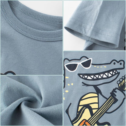 Boys' 4-Pack Excavator Short Sleeve Crewneck T-Shirts Top Tee Size 2-7 Years Toddler Boys' Value