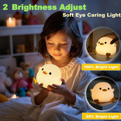DREAMING MY DREAM Cute Duck Lamp,Do Do Duck Night Light,Silicone Squishy Nursery Bedside Lamp,USB
