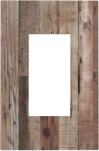 Decorative Outlet Covers Retro Wood Plank Vintaga Wooden Board 1 Gang Single Decora GFCI Device
