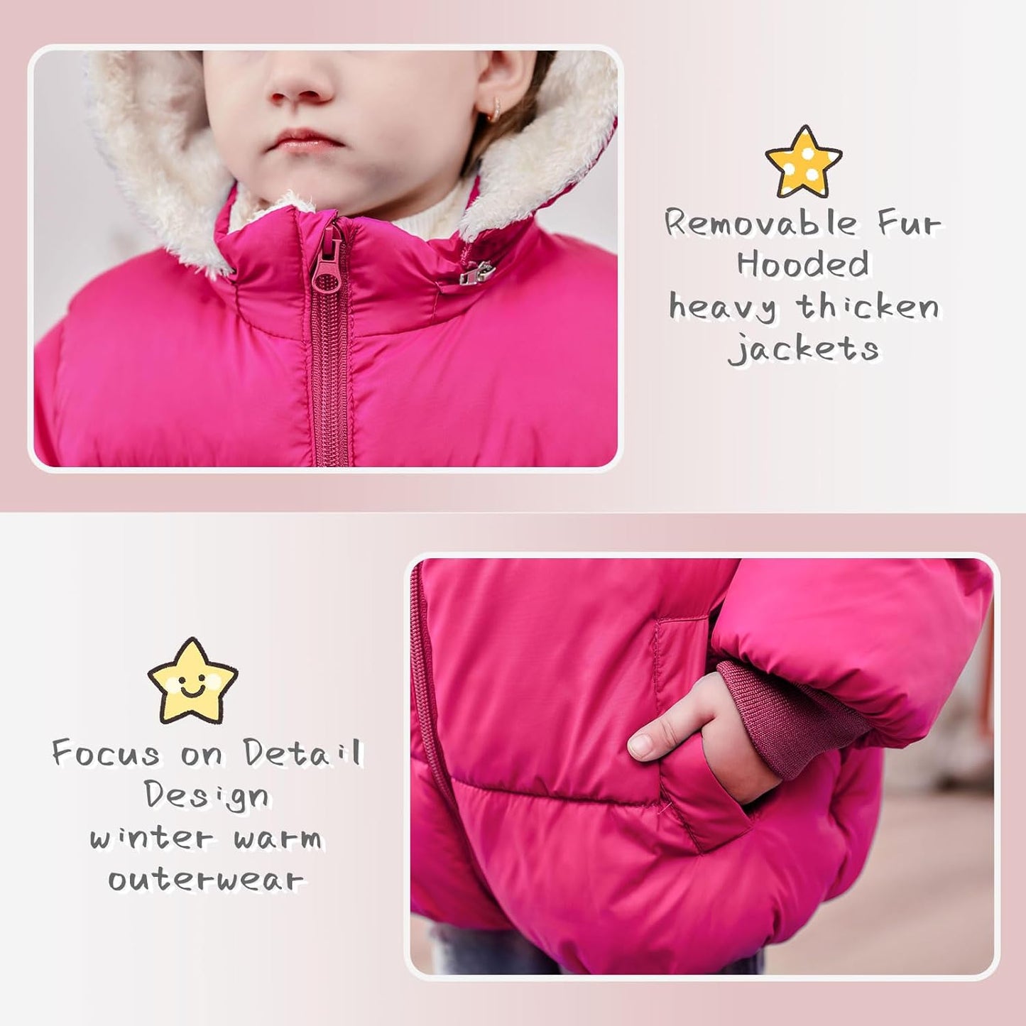 TUONROAD 1-6T Baby Girl Boy Winter Fleece Coats Toddler Warm Puffer Jackets Kids Down Alternative
