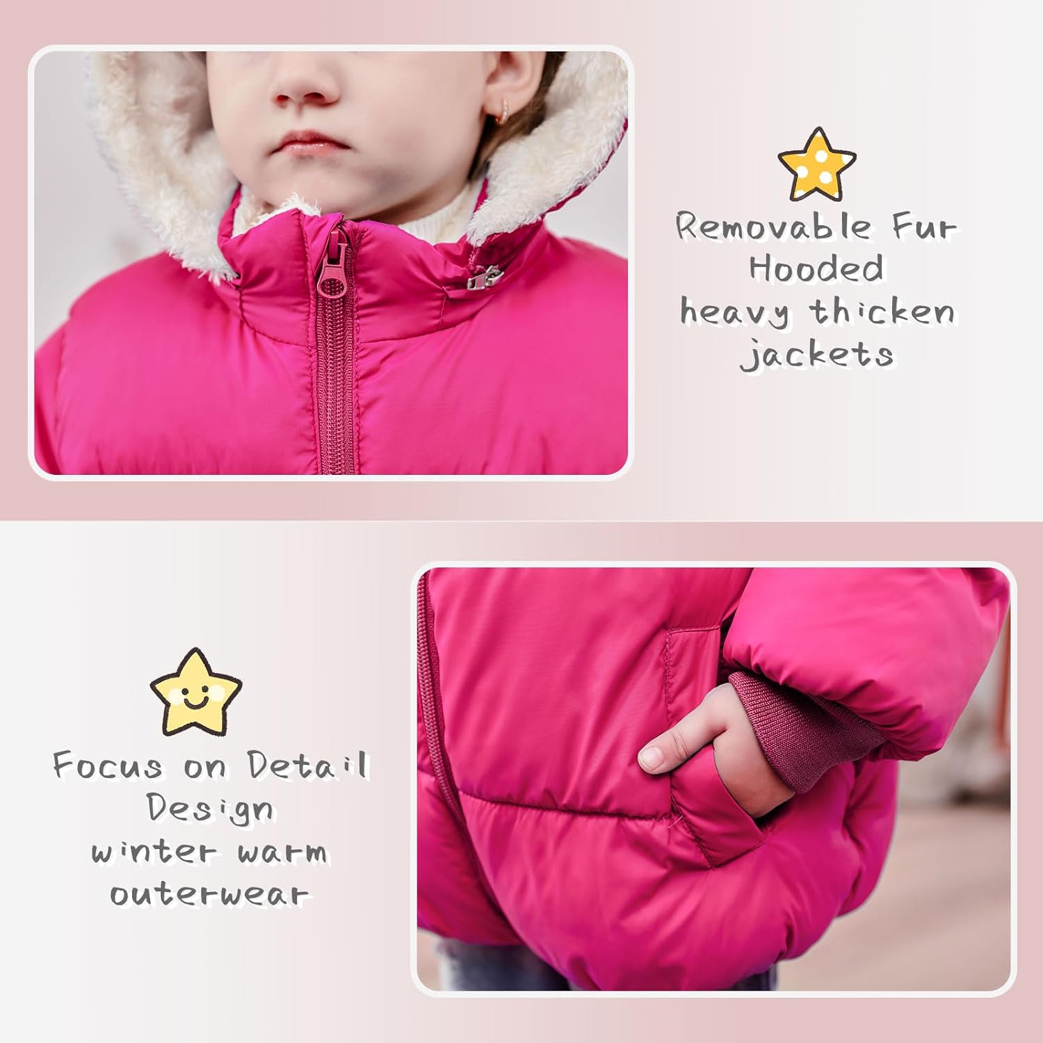 TUONROAD 1-6T Baby Girl Boy Winter Fleece Coats Toddler Warm Puffer Jackets Kids Down Alternative