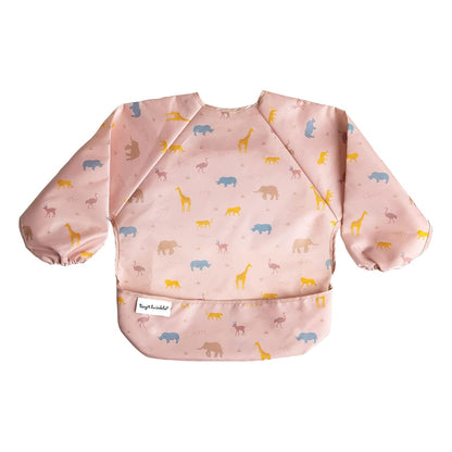 Tiny Twinkle Mess Proof Baby Bib,Waterproof Smock Baby Bib for Eating,Machine Washable Long Sleeve