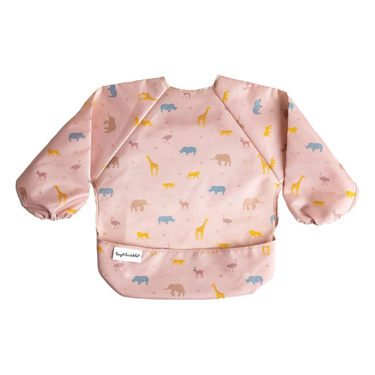 Tiny Twinkle Mess Proof Baby Bib,Waterproof Smock Baby Bib for Eating,Machine Washable Long Sleeve