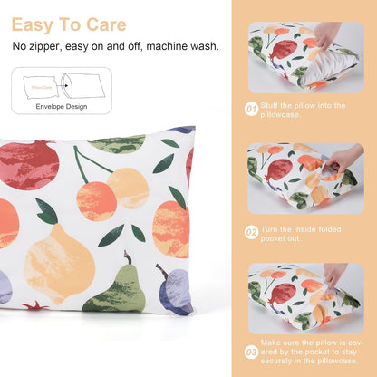 TILLYOU Toddler Pillowcases 13 x 18 Travel Pillow Case 2 Pack, Kids Pillowcases Machine Washable