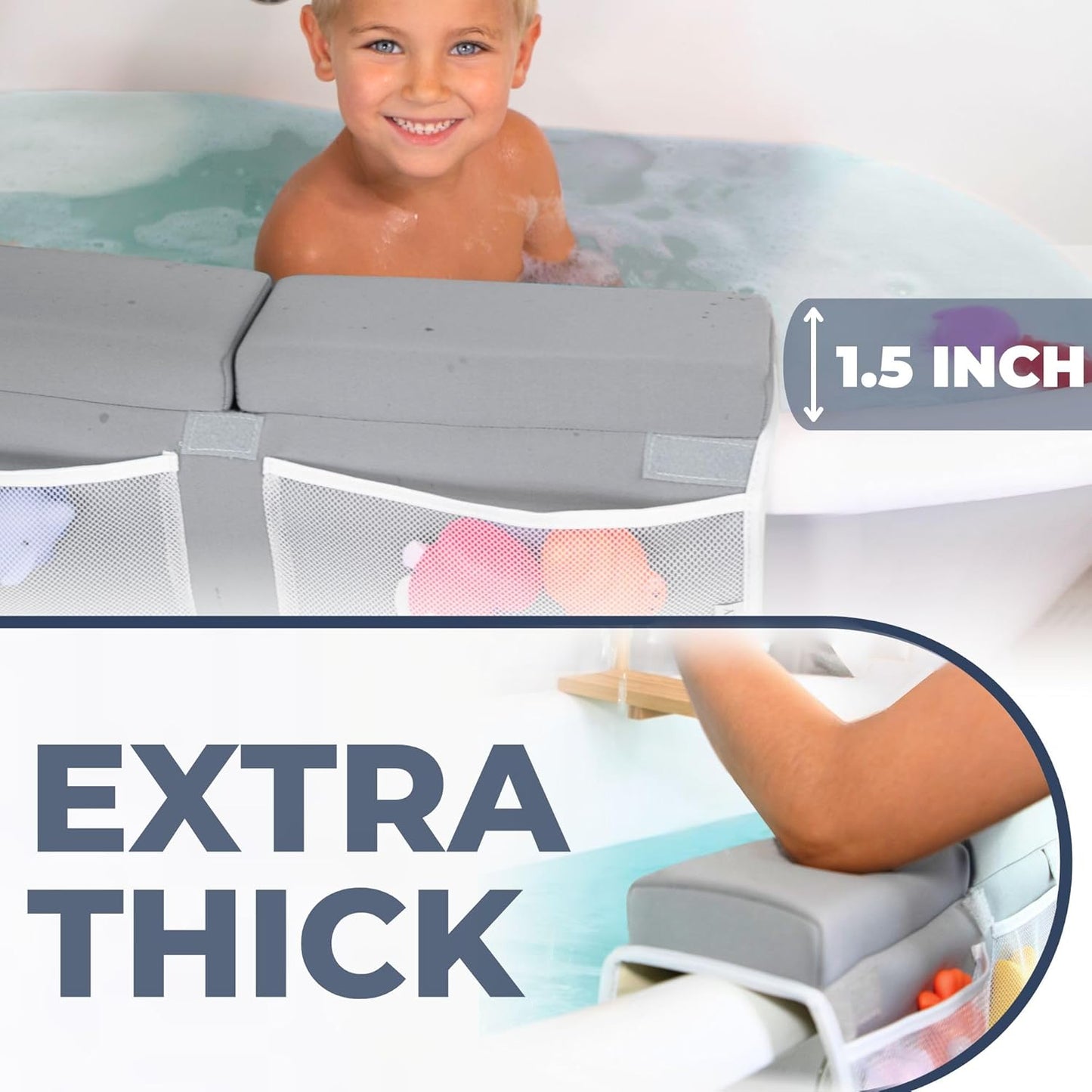 Comfortable Baby Bath Kneeler and Elbow Rest Pad Set – Thick Memory Foam Bath Kneeling Pad with