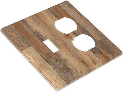 Wallplates Retro Rustic Brown Wood Grain 1 Toggle 1 Duplex Switch Plate Electrical Gfci Faceplate