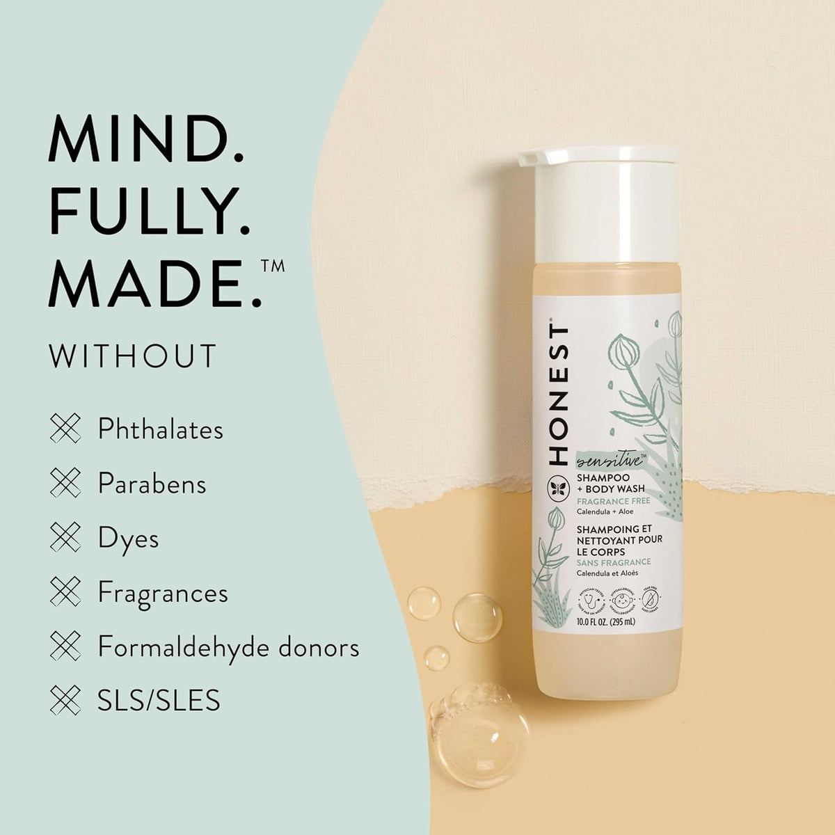 The Honest Company 2-in-1 Cleansing Shampoo + Body Wash for Sensitive Skin | Gentle for Baby |