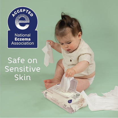 Earth & Eden Sensitive Baby Wipes | Unscented & Hypoallergenic | 12 Soft-Packs | 864 Total Wipes
